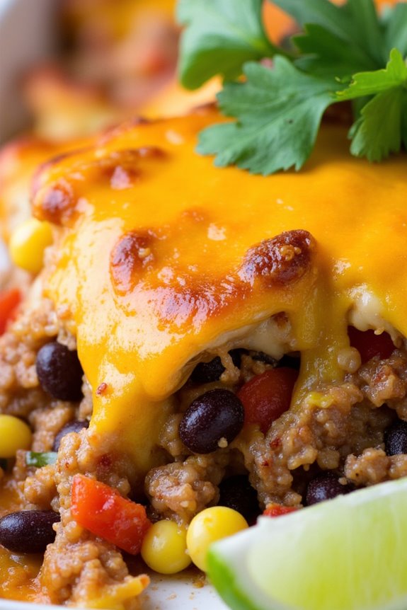 spicy chorizo bean casserole