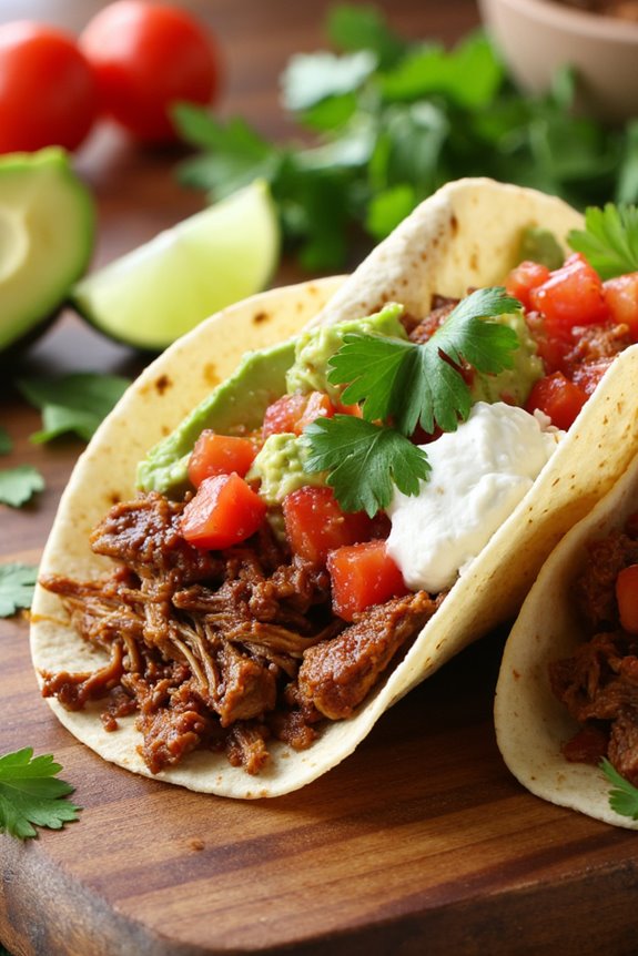 spicy pulled pork tacos