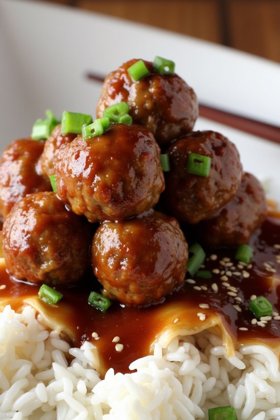 sweet and spicy meatballs