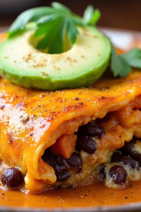 sweet potato black bean enchiladas
