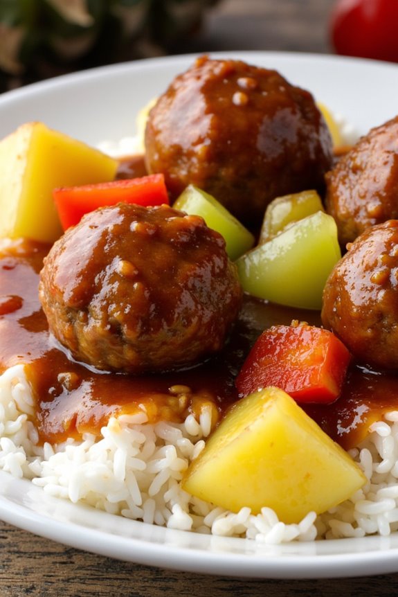 tangy sweet sour meatballs