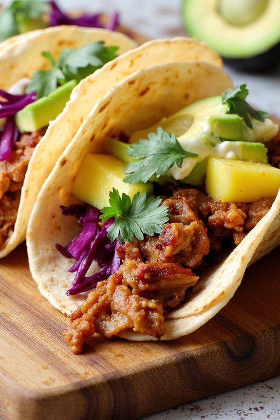 tropical pineapple pork tacos