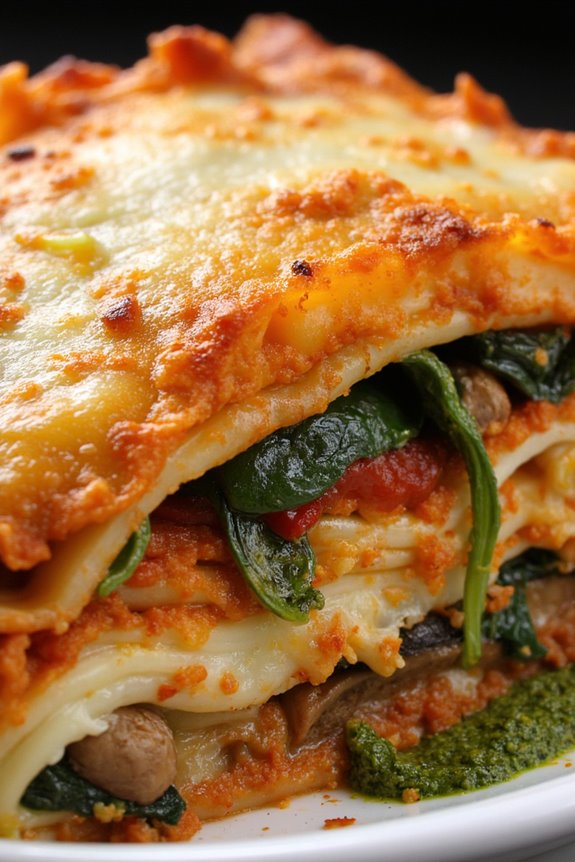 vegetable lasagna with pesto