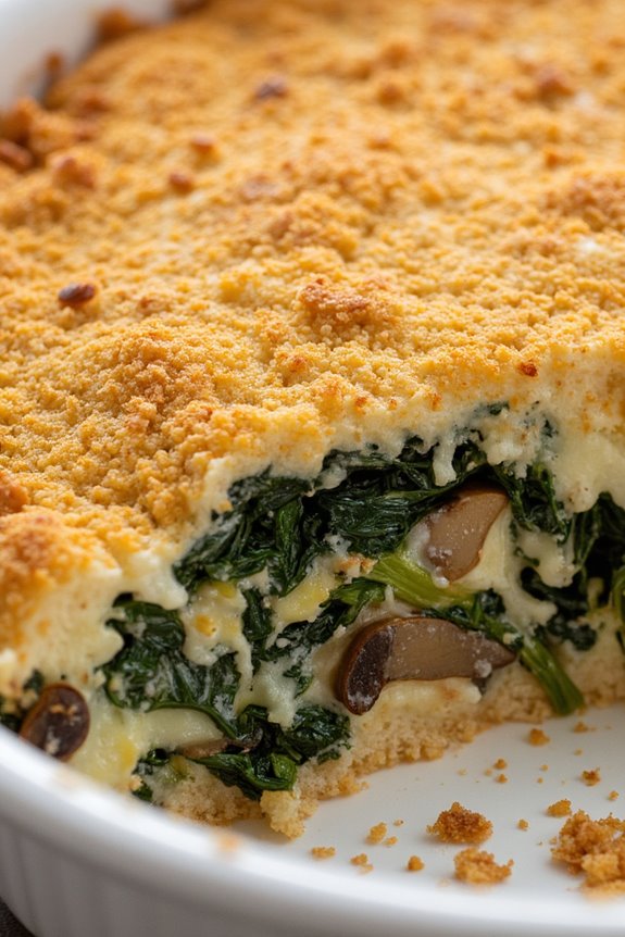 vegetarian spinach mushroom casserole