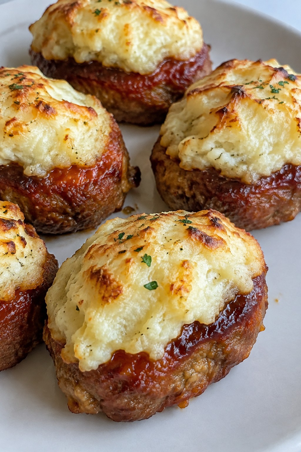 Korean Gochujang Turkey Mini Meatloaves with Mashed Potato Topping