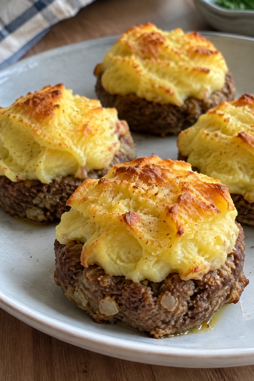 Swedish-Style Beef Mini Meatloaves with Creamy Mashed Potato Topping