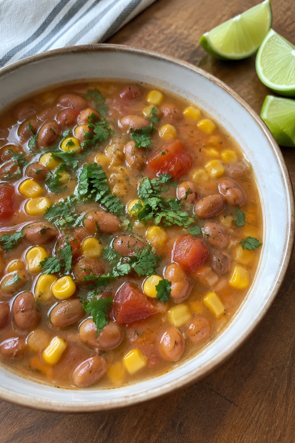 Mexican Pinto Bean and Fresh Corn Soup