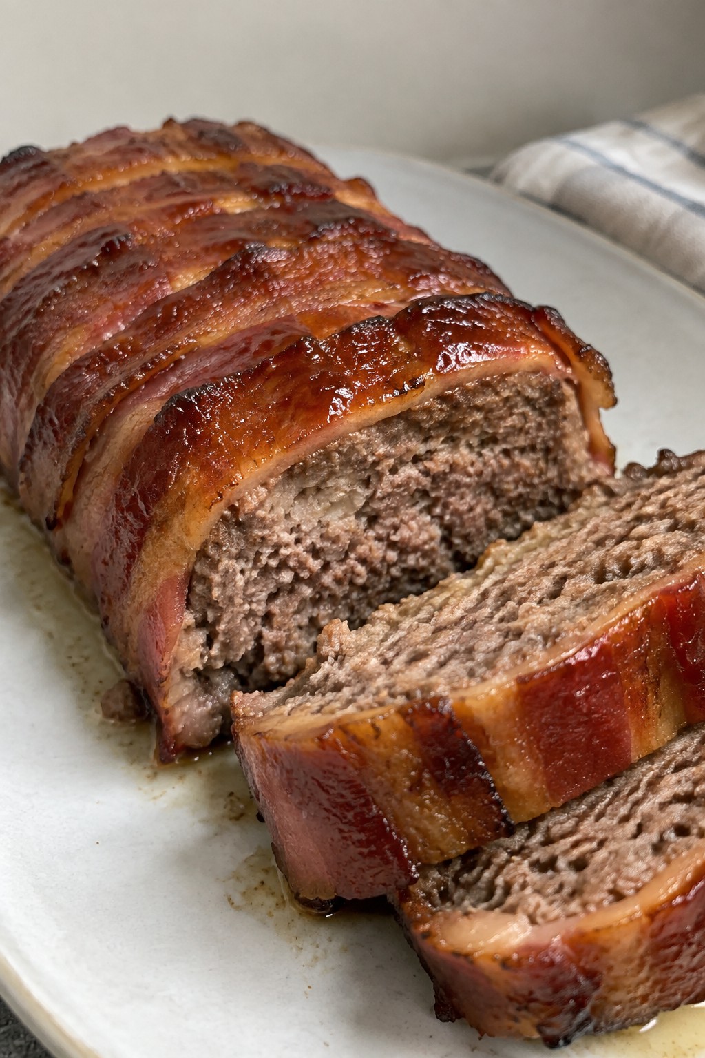Bacon-Wrapped Keto Meatloaf with Sugar-Free BBQ Glaze