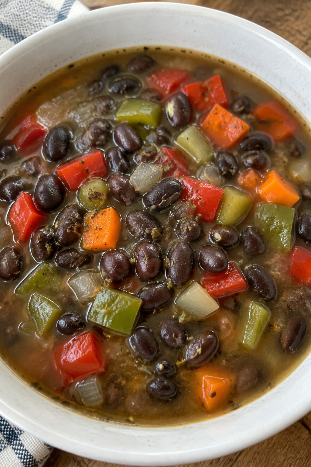Cuban Black Bean and Bell Pepper Vegetable Soup