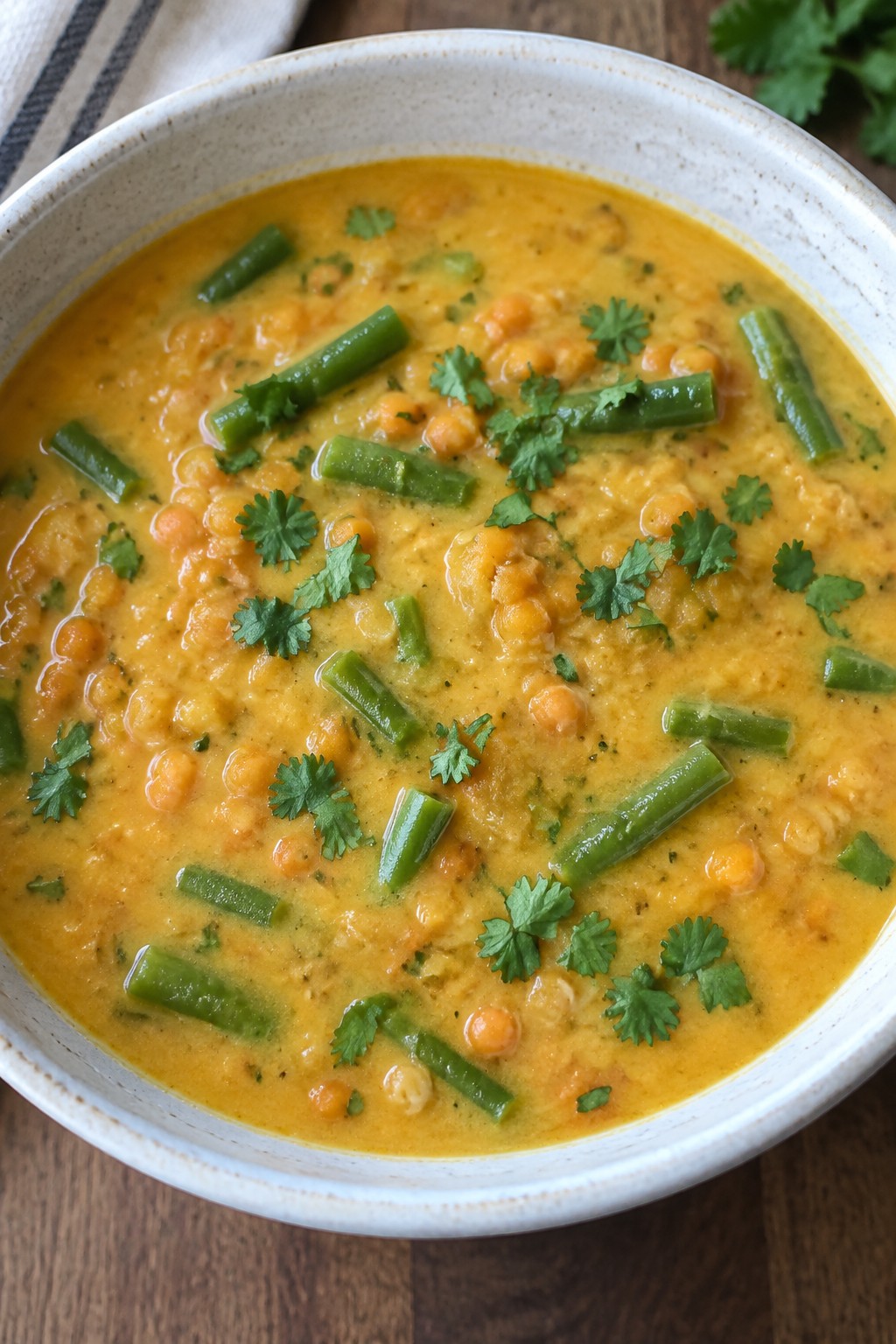 Thai Coconut Curry Lentil and Green Bean Soup