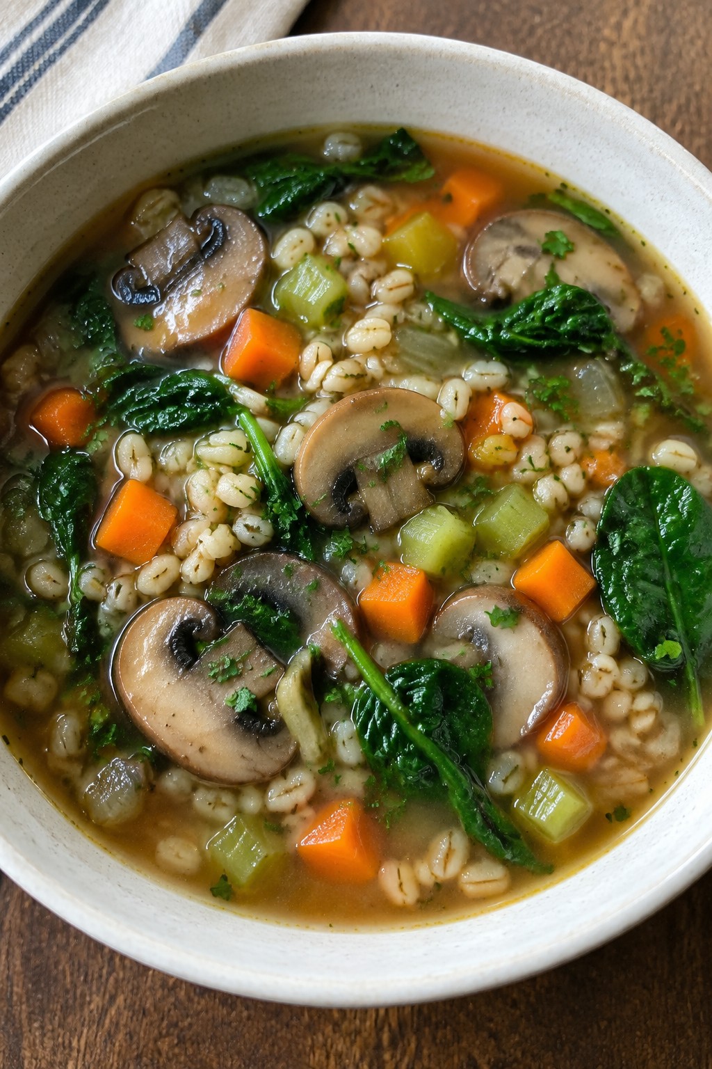 Mushroom and Barley Vegetable Soup
