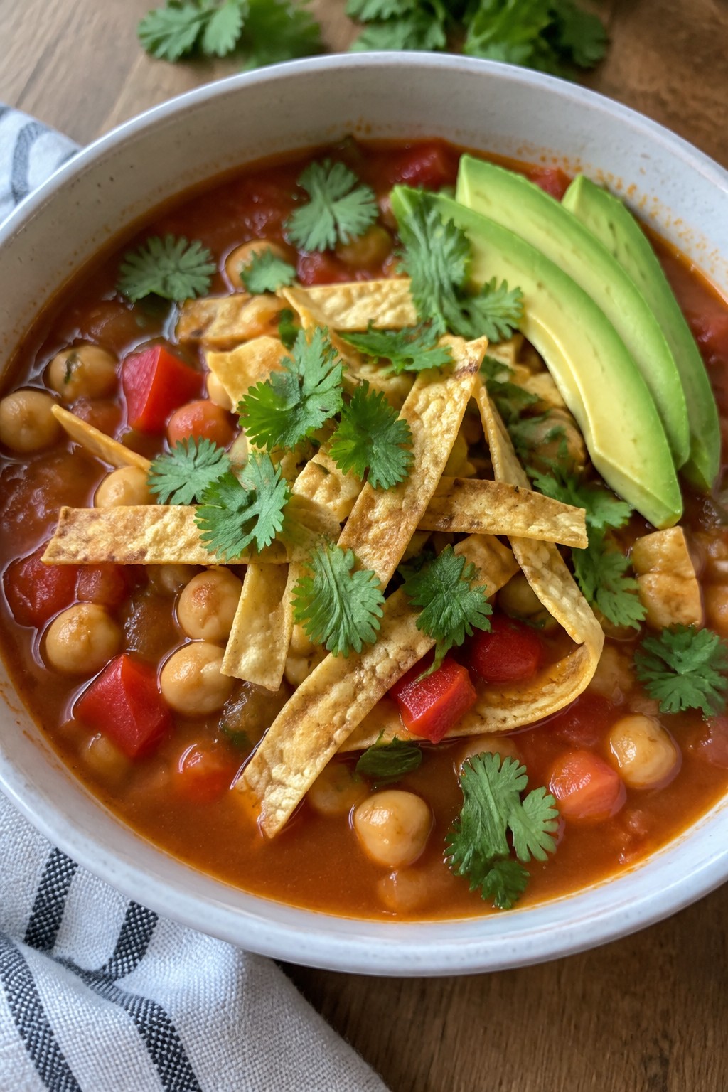 Mexican Chickpea Tortilla Soup