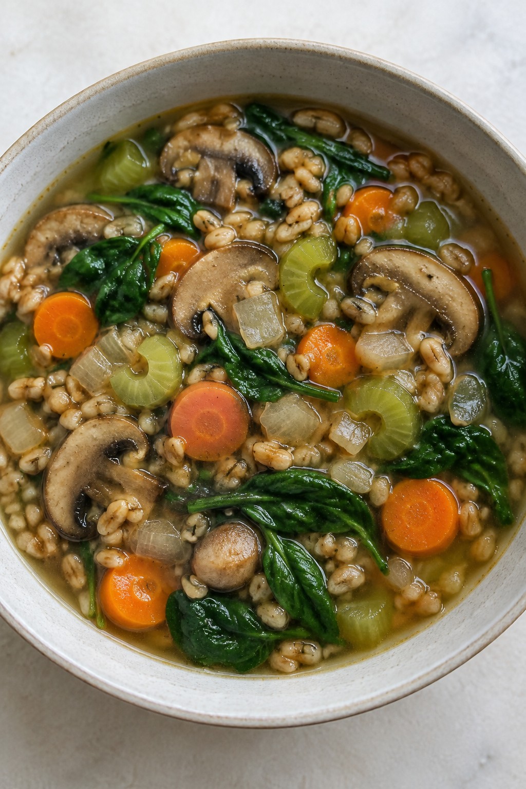 Mushroom Farro Vegetable Soup