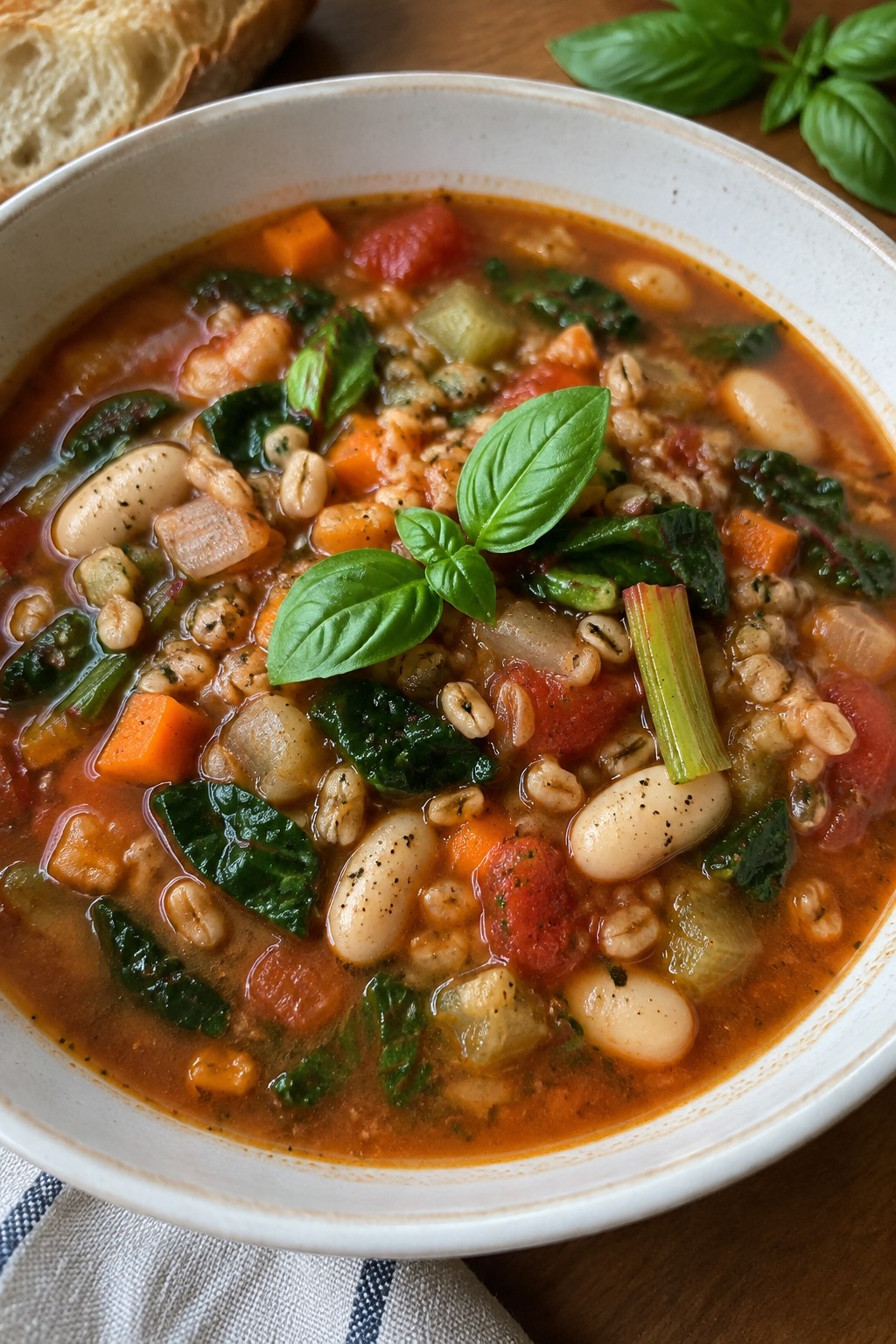 Italian Minestrone with Swiss Chard and Farro