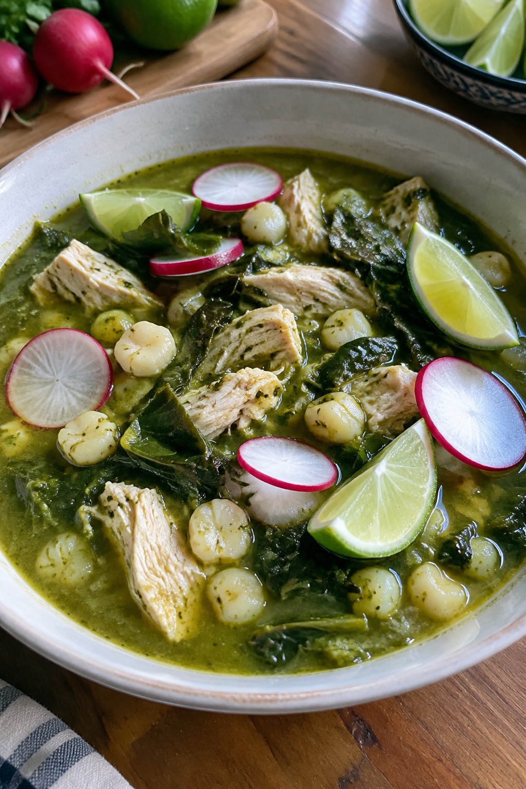 Mexican Pozole Verde with Collard Greens