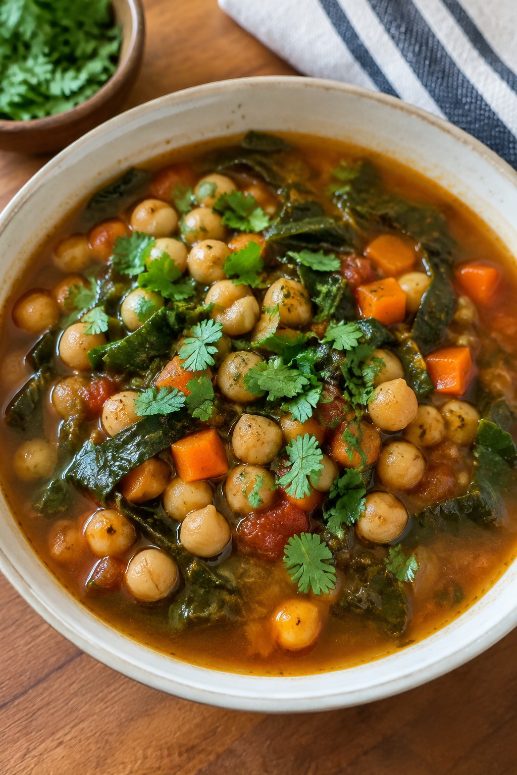Moroccan Chickpea Soup with Collard Greens