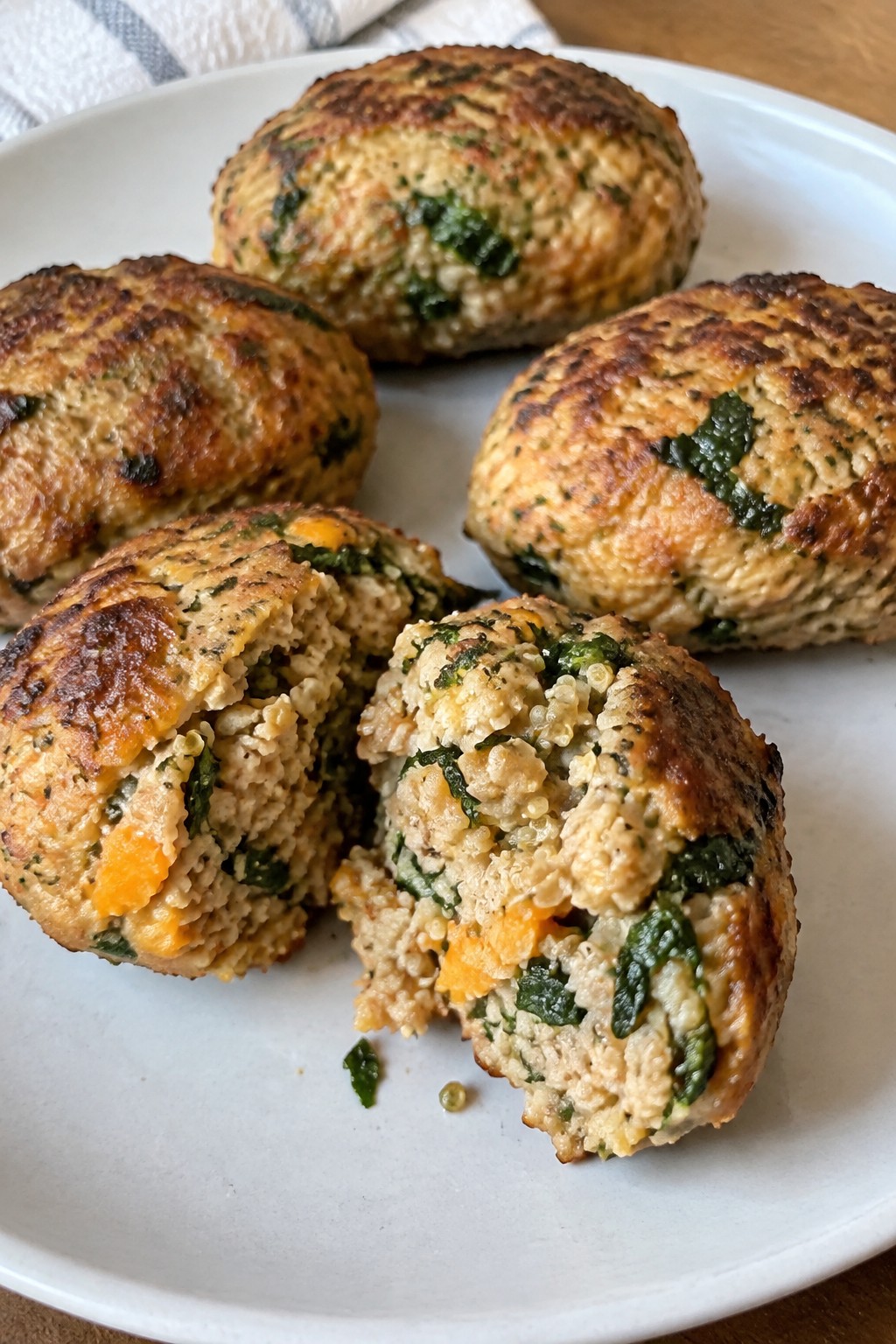 Sweet Potato and Kale Mini Chicken Meatloaves with Quinoa