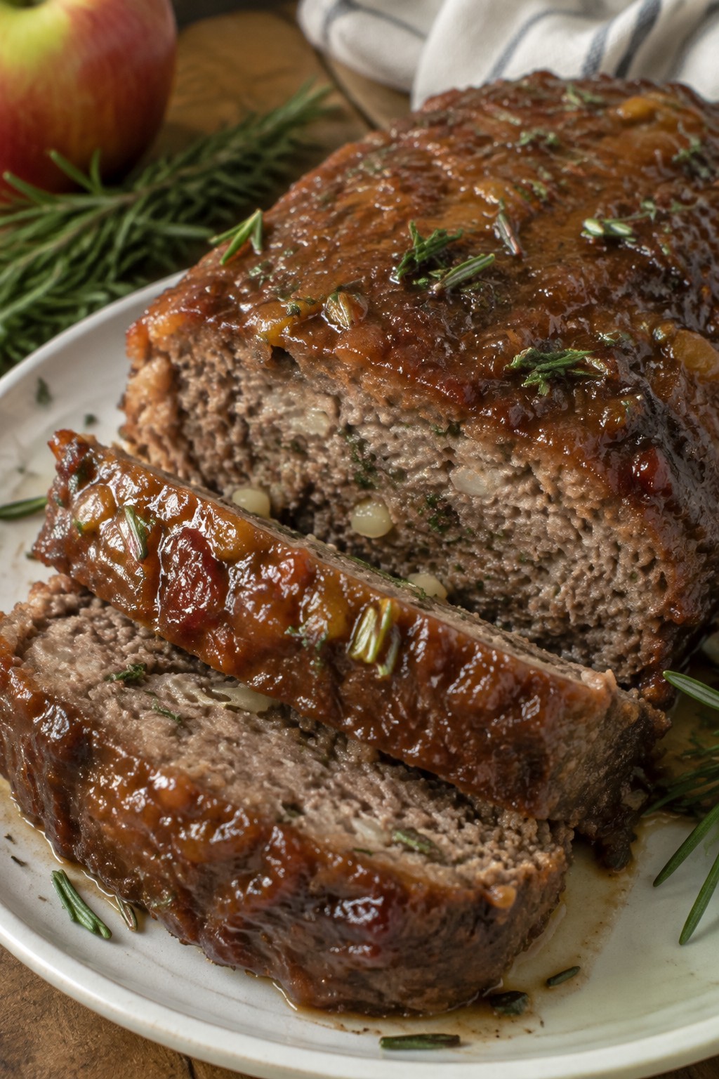 Apple Cider Brown Sugar Meatloaf with Rosemary