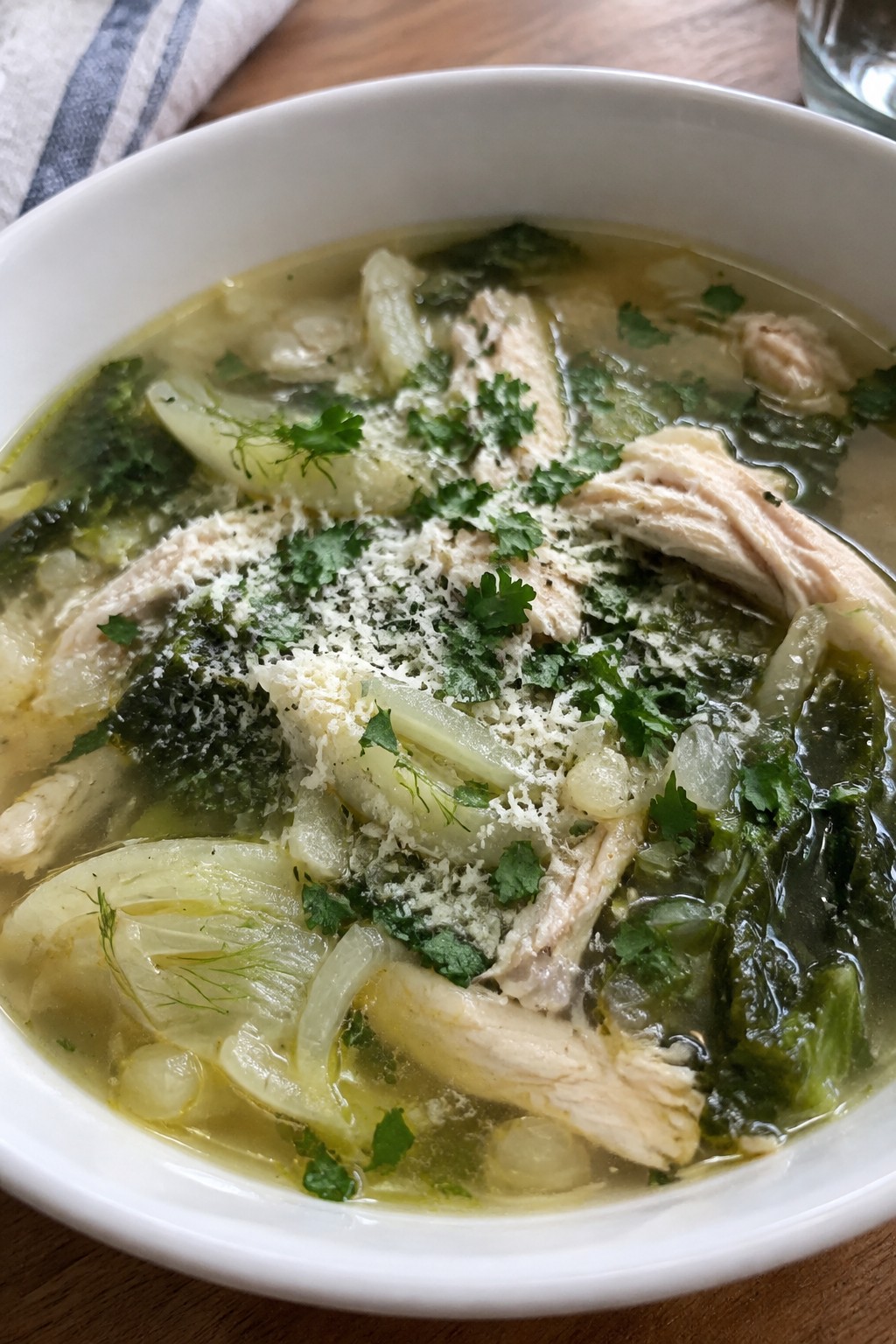 Italian Chicken Soup with Fennel and Escarole
