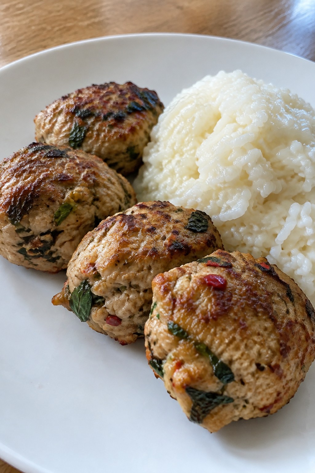 Thai Basil Chicken Mini Meatloaves with Coconut Jasmine Rice