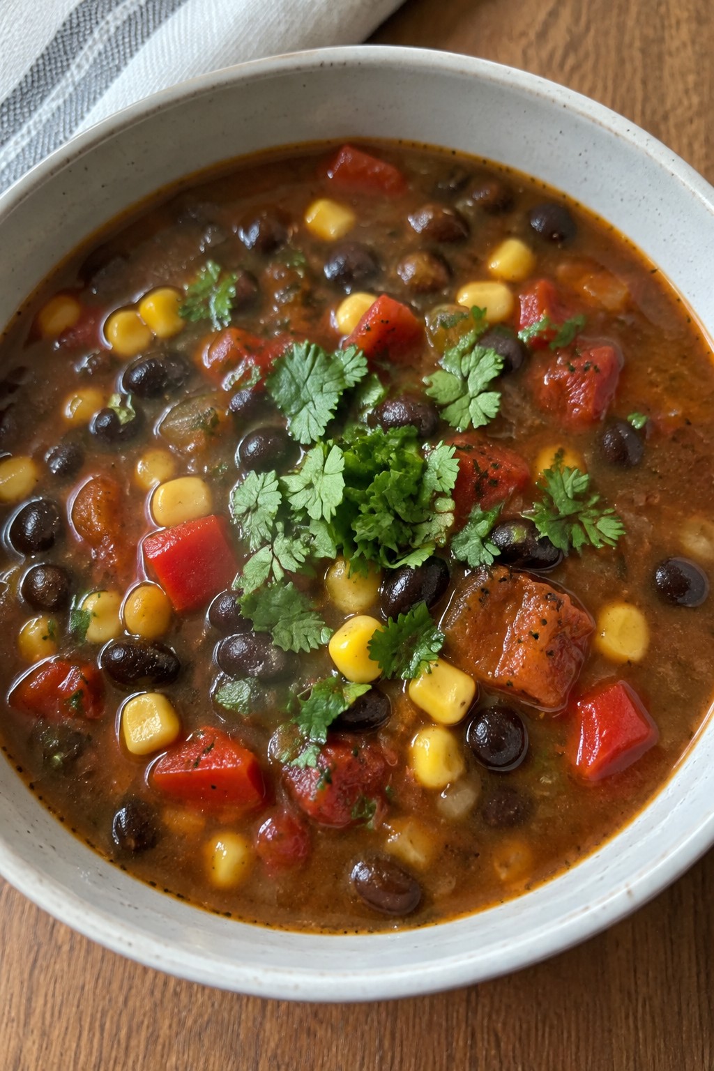 Smoky Black Bean and Corn Soup