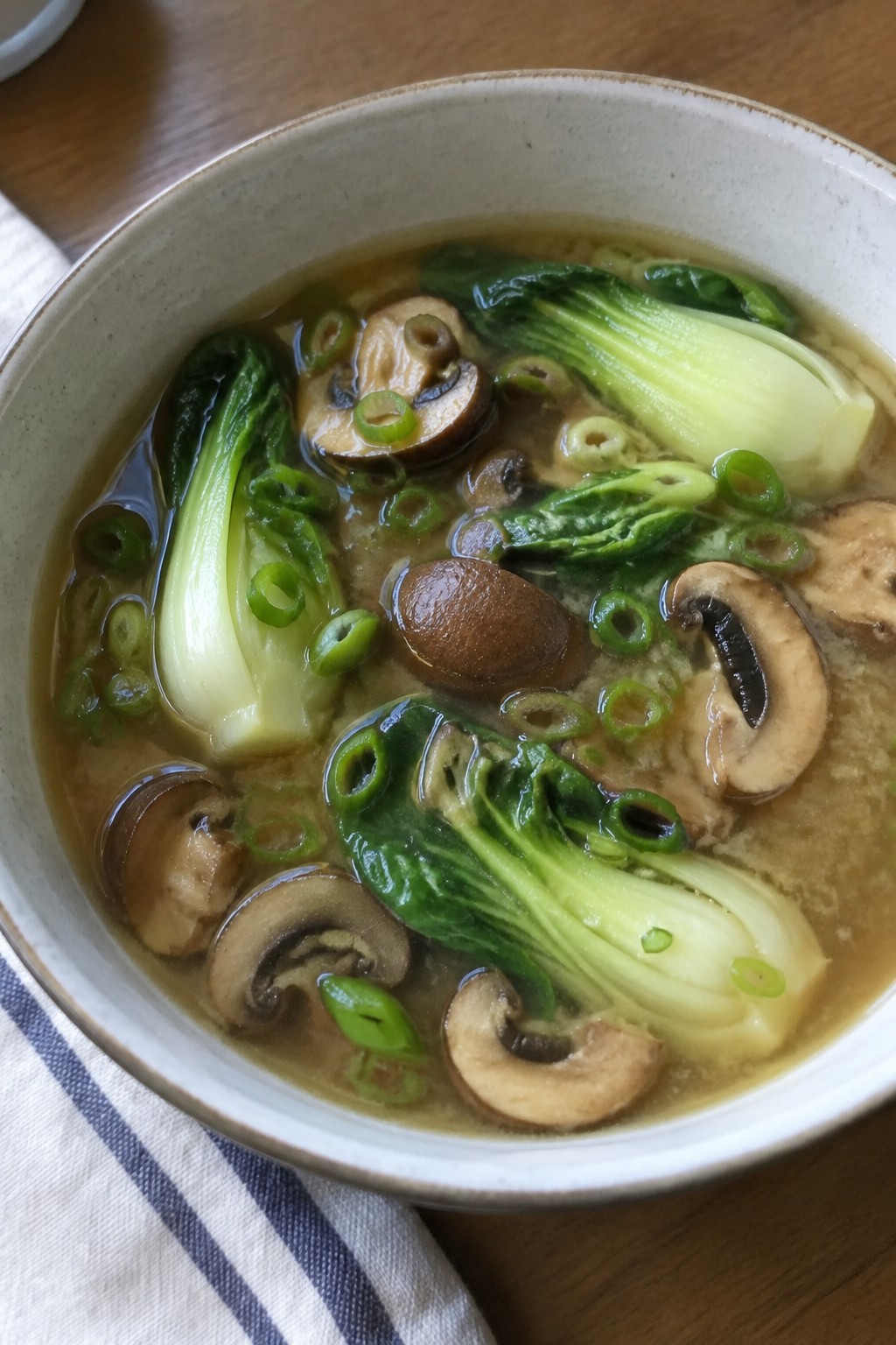 Miso Mushroom and Bok Choy Soup