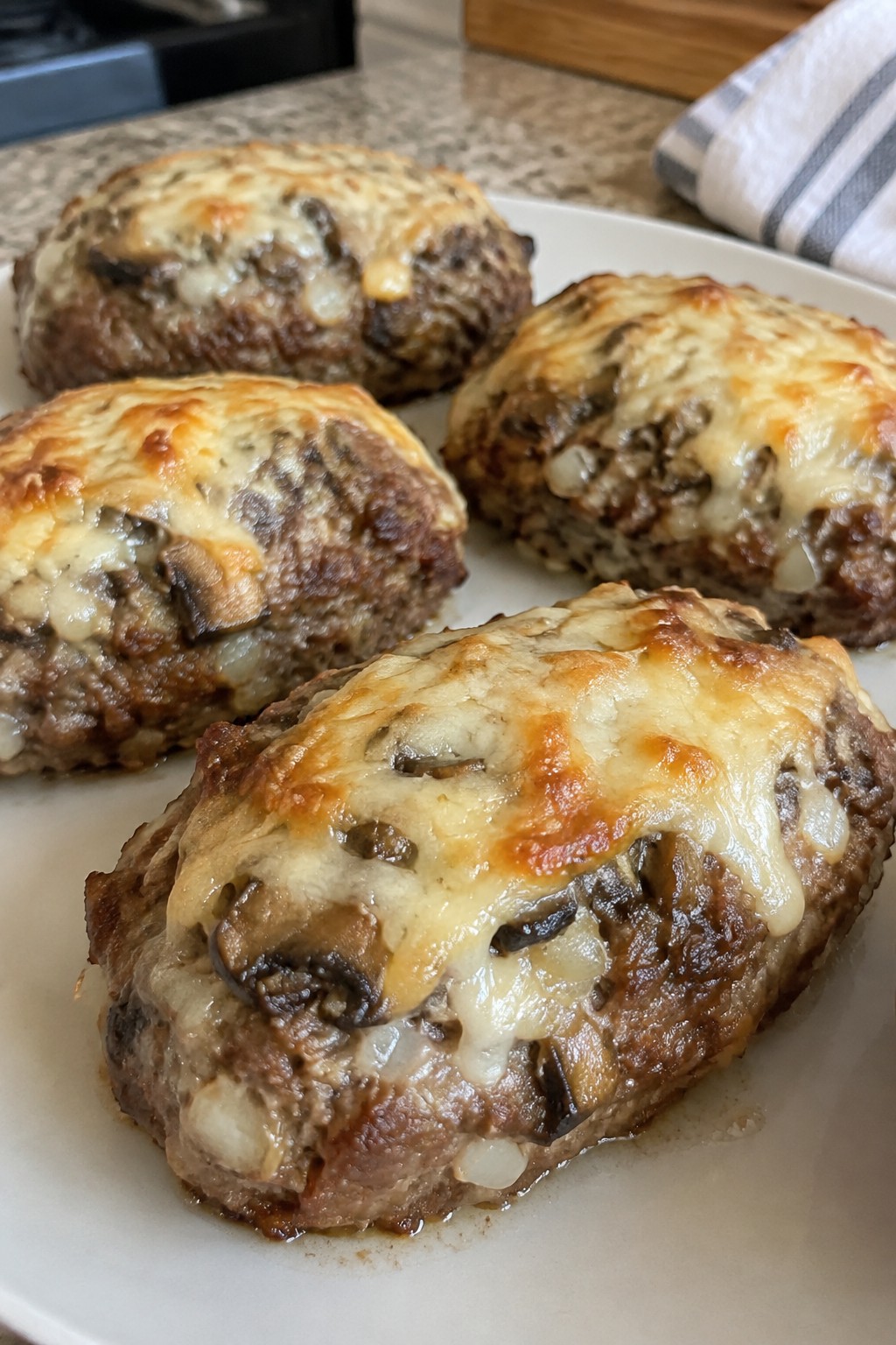 Mini Mushroom Swiss Meatloaves