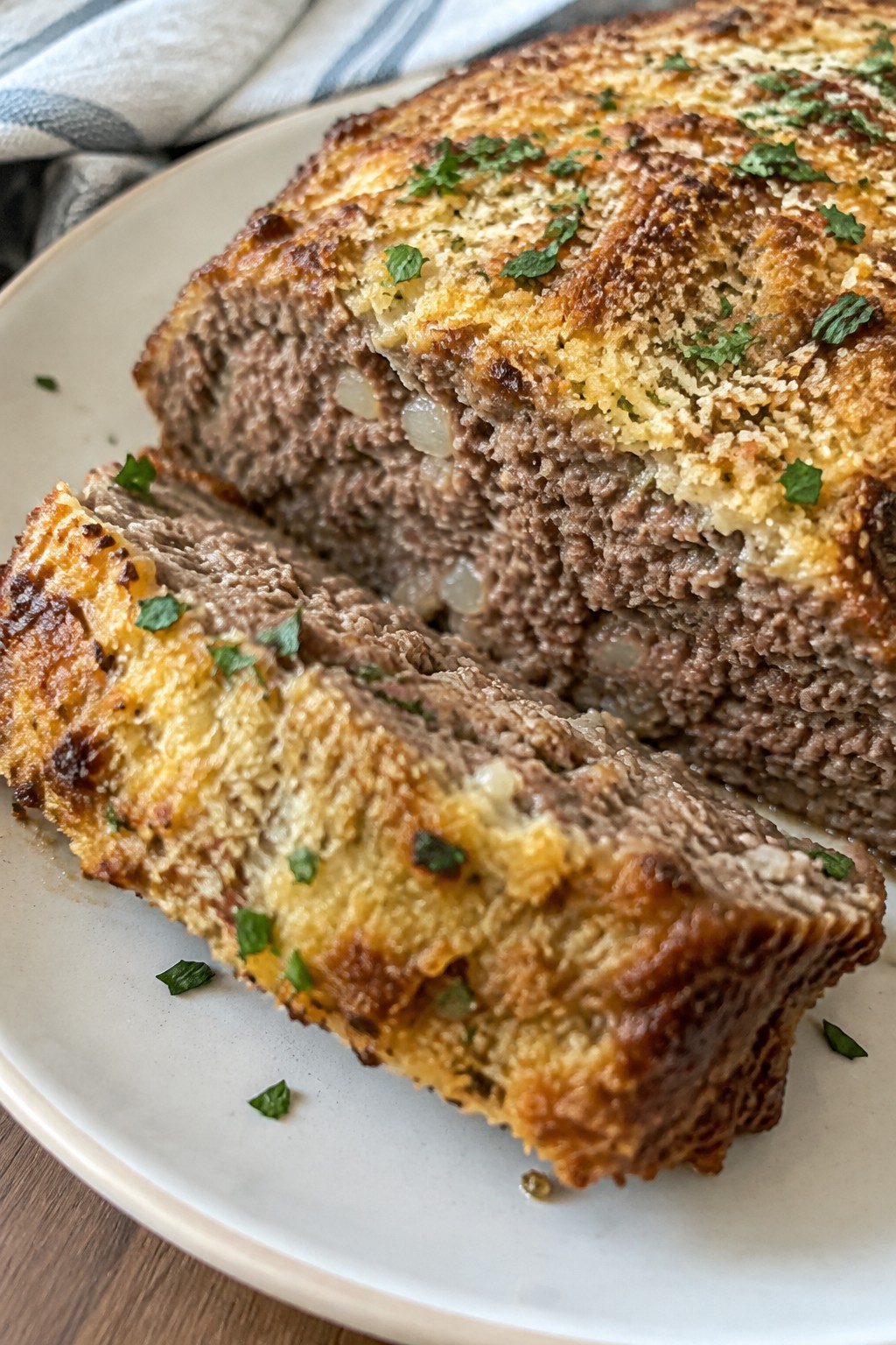 Garlic Parmesan Crusted Meatloaf