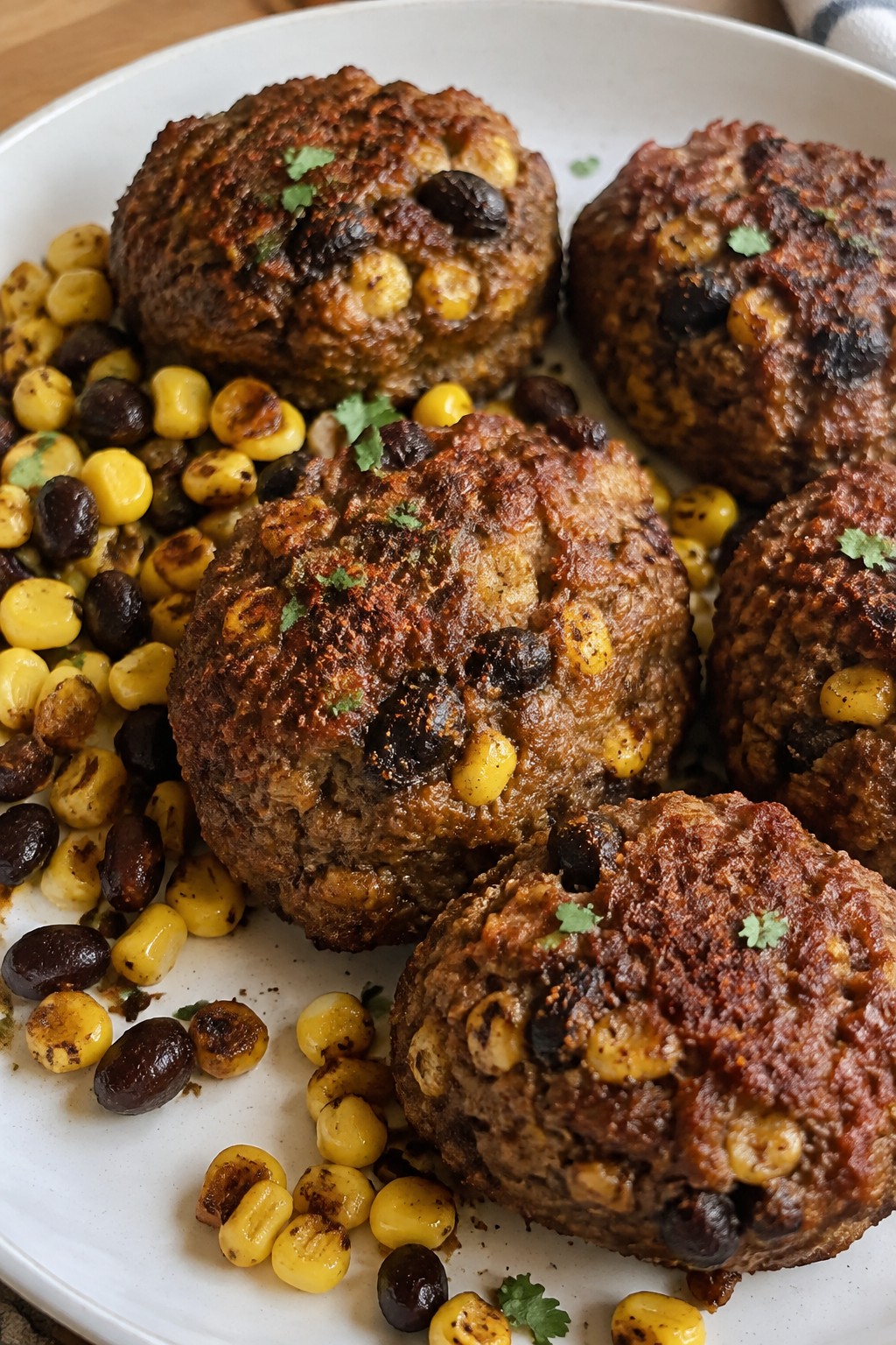 Mexican-Spiced Beef Mini Meatloaves with Corn and Black Beans