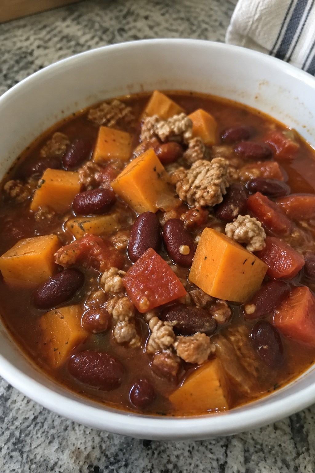 Sweet Potato Turkey Chili Soup