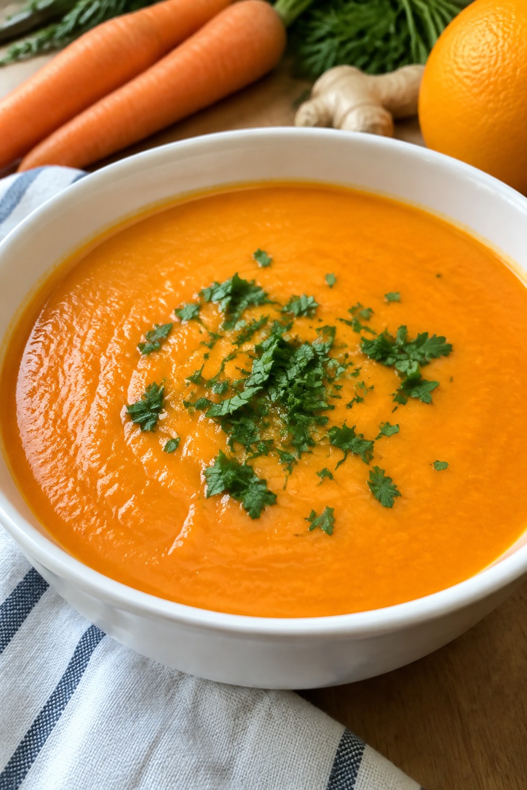 Ginger Carrot Soup with Fresh Orange