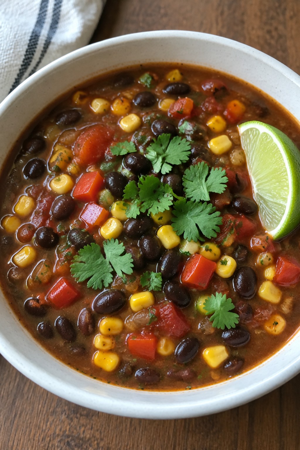 Mexican Black Bean and Corn Soup