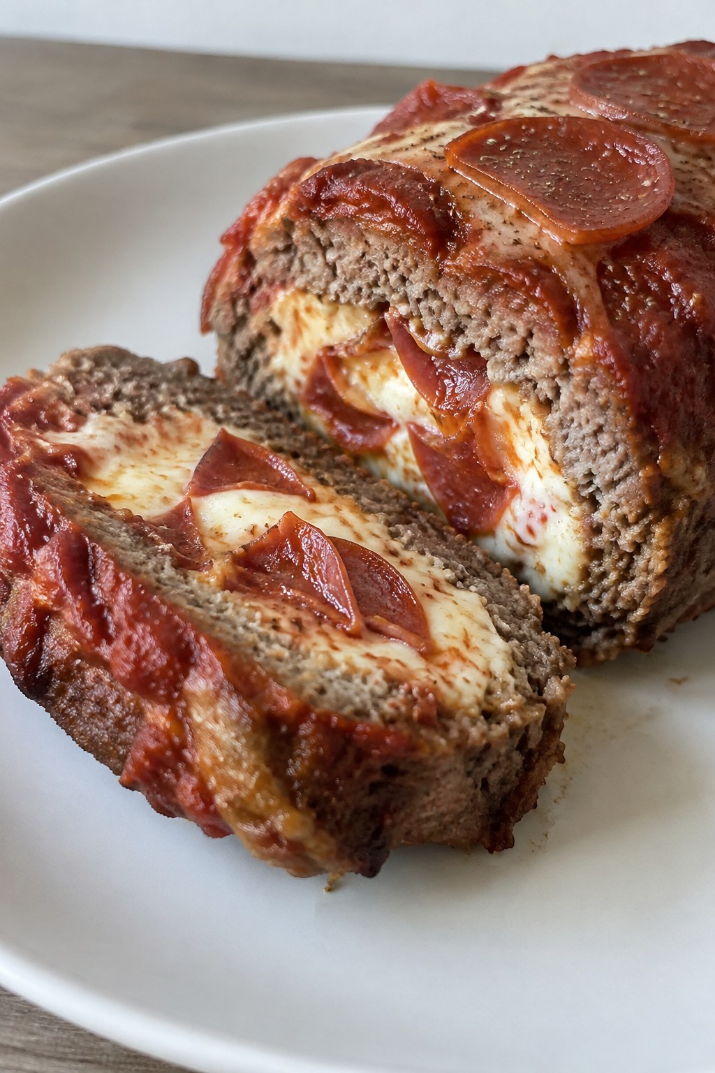 Pepperoni Pizza Stuffed Meatloaf