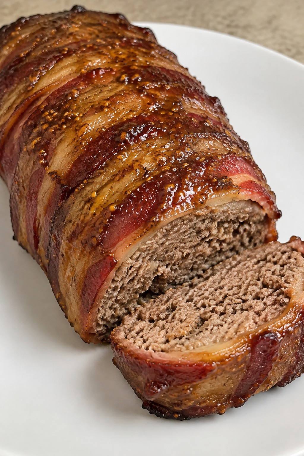 Bacon-Wrapped Meatloaf with Brown Sugar Mustard