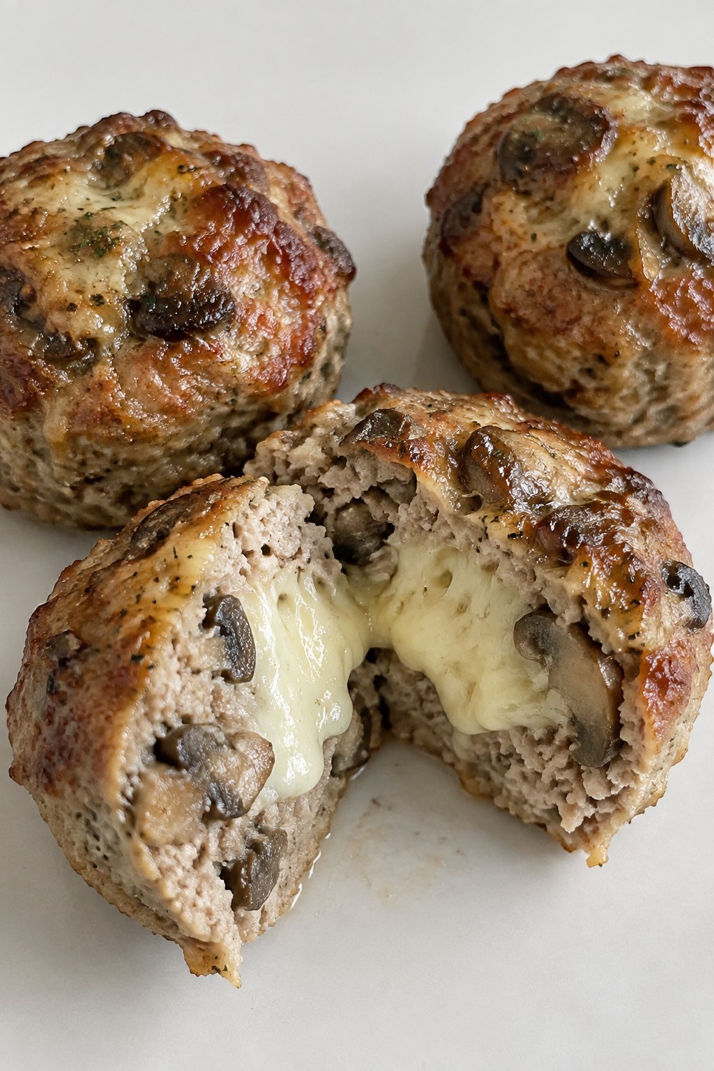 Mushroom Swiss Turkey Mini Meatloaves