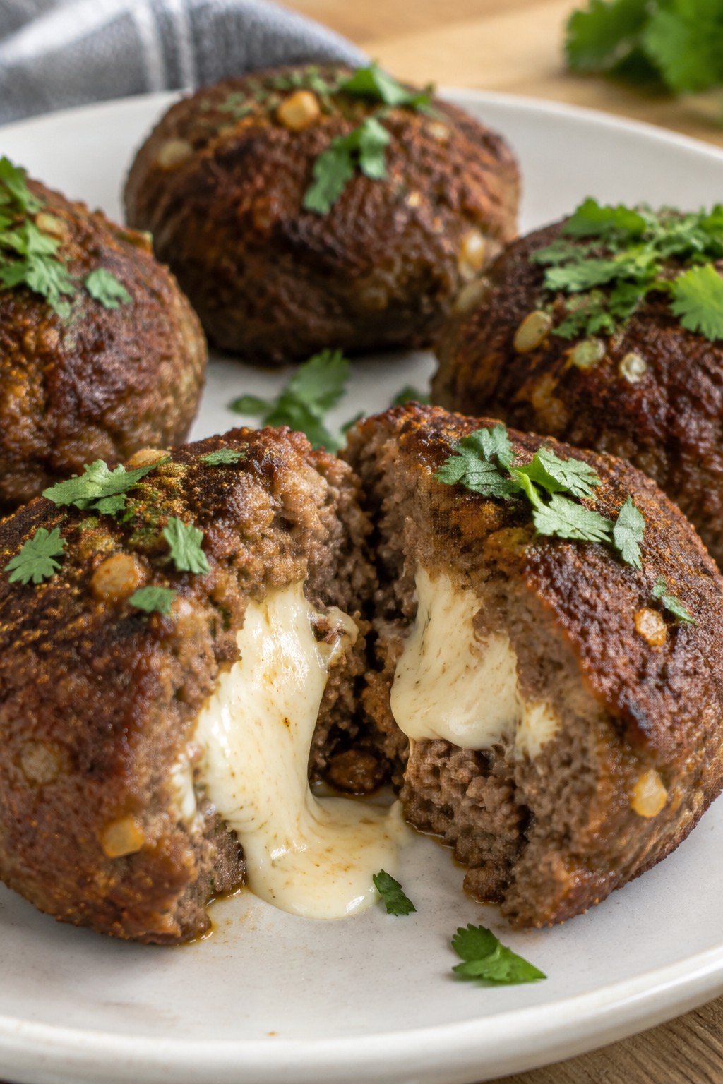 Taco-Spiced Beef Mini Meatloaves with Queso Blanco Centers