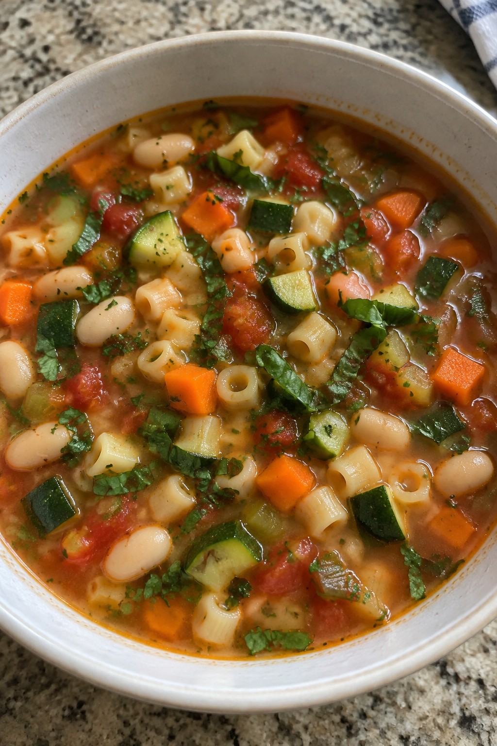 Classic Italian Minestrone with Fresh Herbs