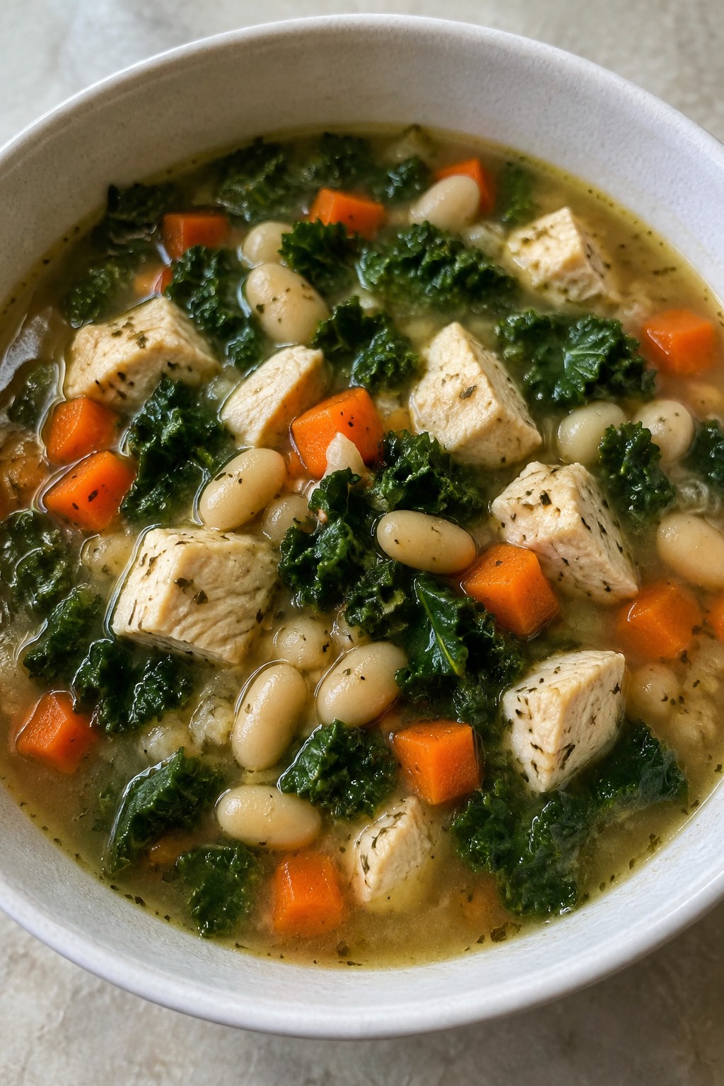 Tuscan Kale Chicken White Bean Soup