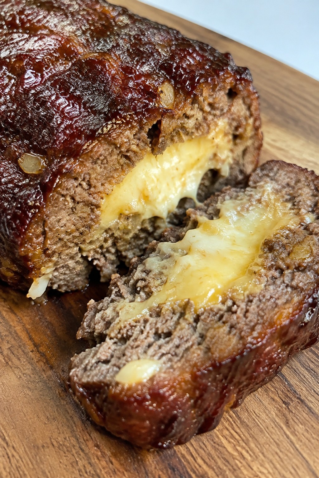 Smoky BBQ Beef Meatloaf with Gouda Center